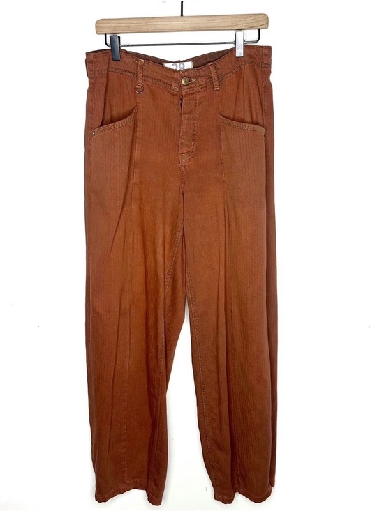 Free People Denim - Free People Limited Edition Tennessee Slouchy Utility Jeans Ginger Brown